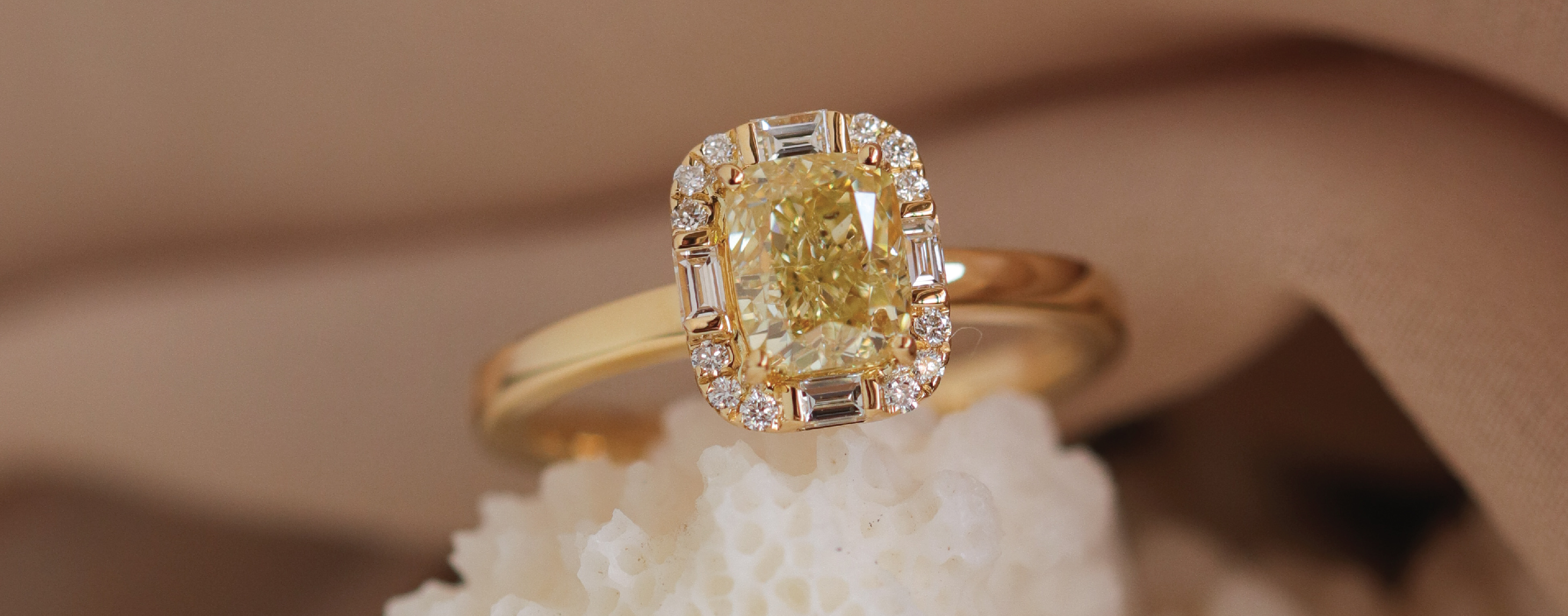 bespoke yellow diamond ring