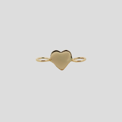 14K Heart Link Charm