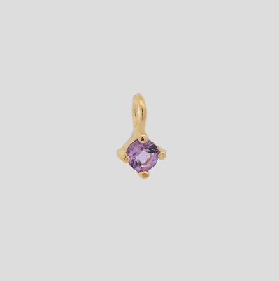 14K Birthstone Charm - Amethyst