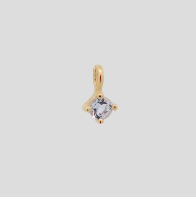 14K Birthstone Charm - Aquamarine