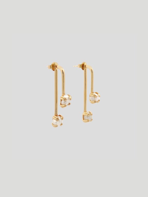 Quentin Ear Jackets - Keshi Pearl in Champagne Gold