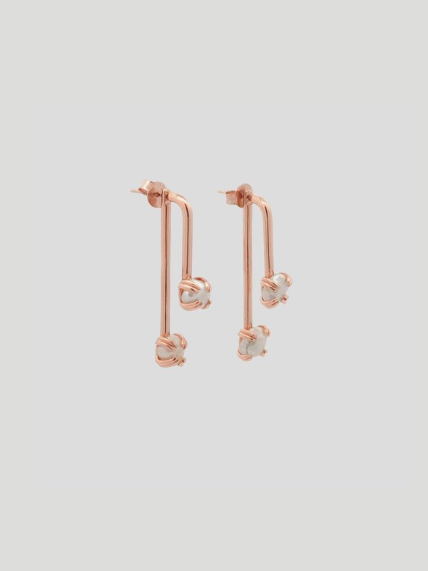 Quentin Ear Jackets - Keshi Pearl in Rose Gold