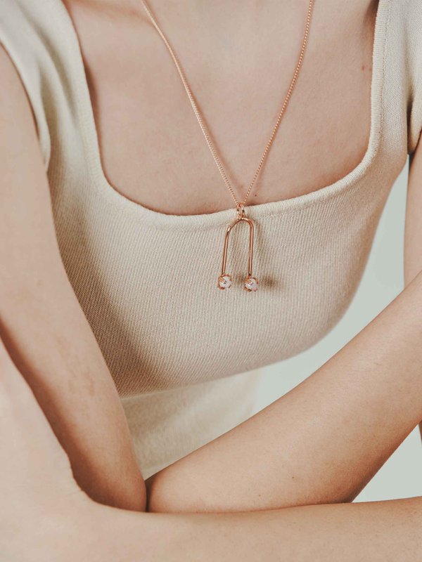 Quentin Necklace - Keshi Pearl in Rose Gold