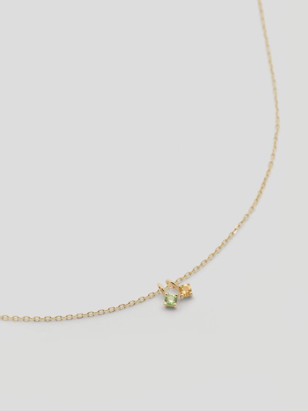 Personalised Necklace with Birthstone in 14k Solid Gold