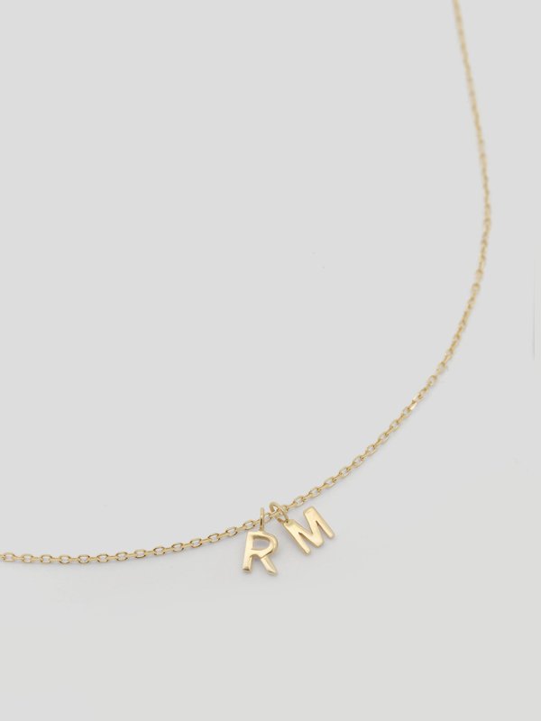 Personalised Necklace with Initial in 14k Solid Gold