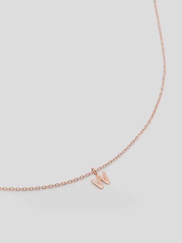 Personalised Necklace with Initial in 14k Solid Rose Gold