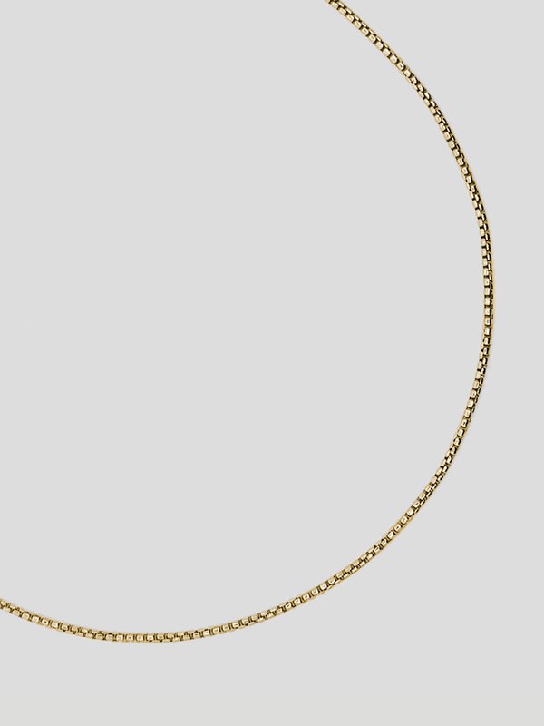 Box Chain Necklace in Champagne Gold