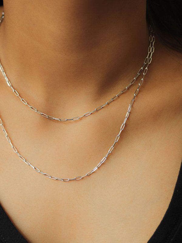 Larga Link Necklace in Silver