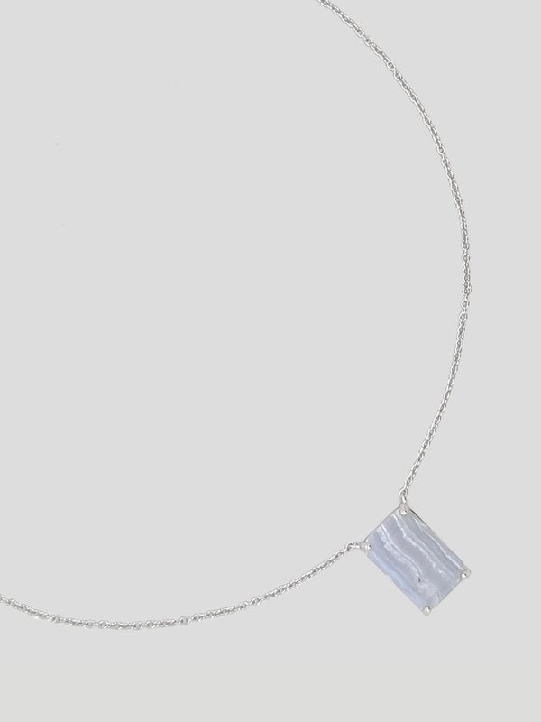 Rome Necklace with Blue Lace Agate in Silver