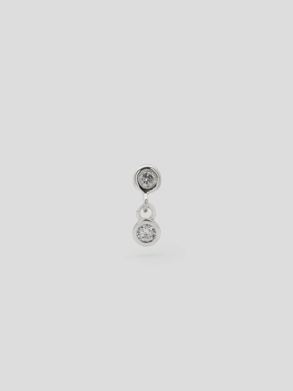 Dandelion Threaded Labret Earring - Diamonds in 14k White Gold (Single)