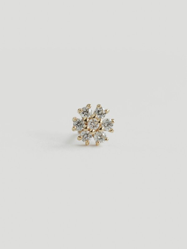 Esther Threaded Labret Earring - Diamonds in 14k Gold (Single)