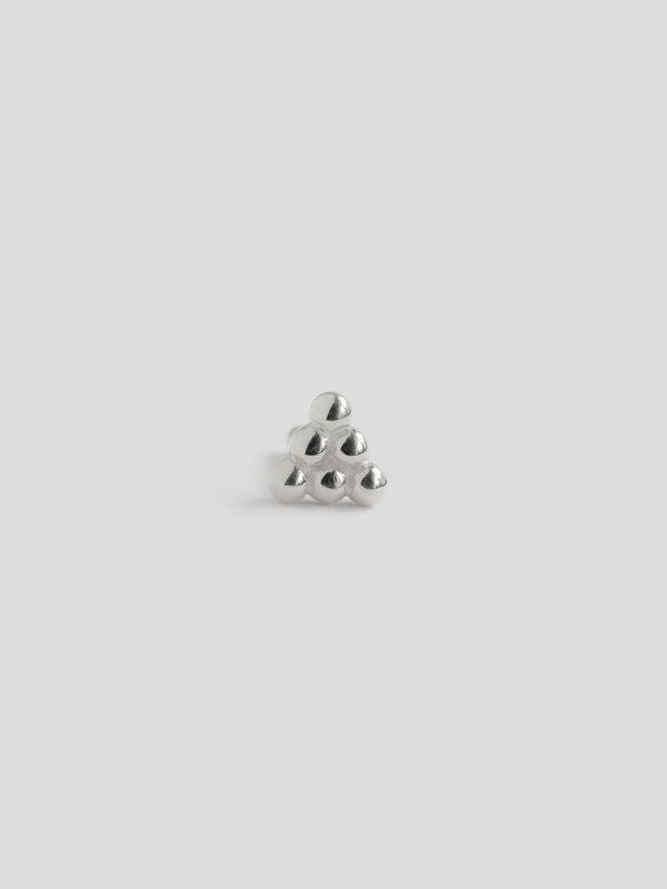Pyramid Threaded Labret Earring in 14k White Gold (Single)