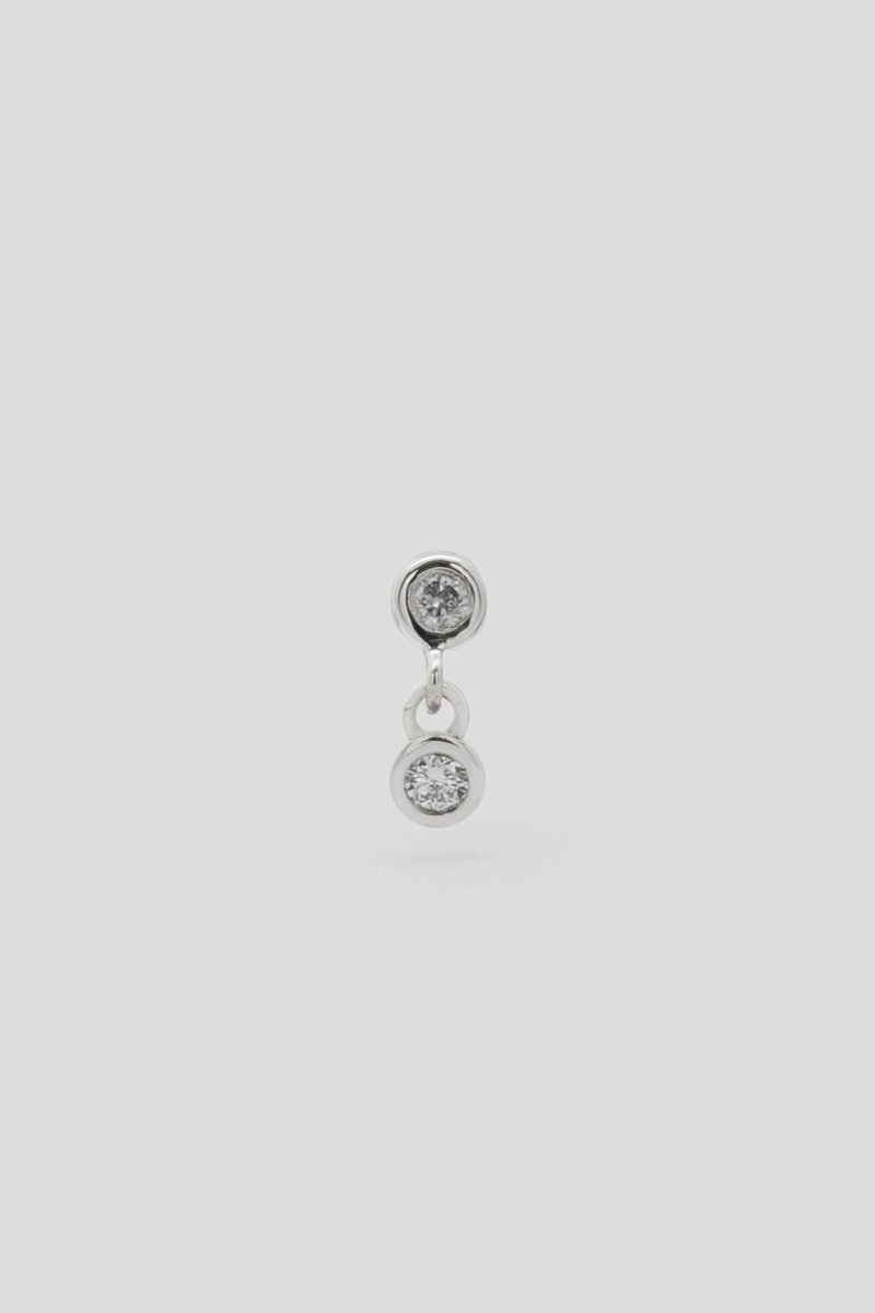 Sirius 14k White Gold Threaded Labret Earring with Diamond