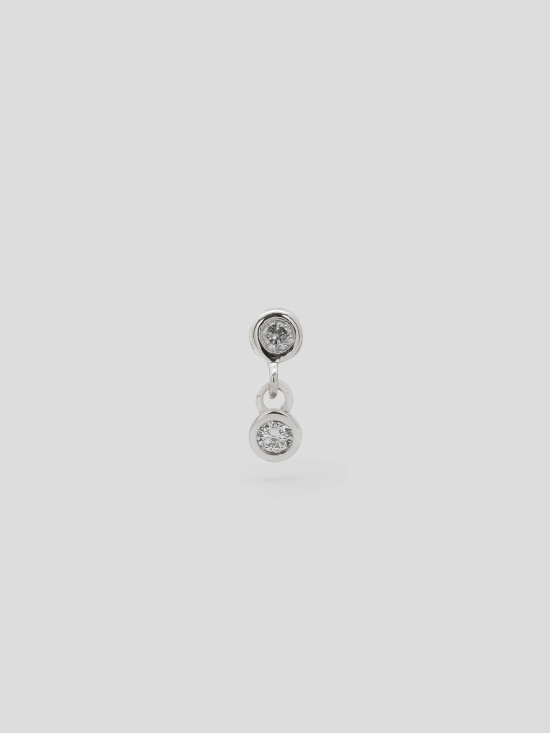 Dandelion Threaded Labret Earring - Diamonds in 14k White Gold (Single ...