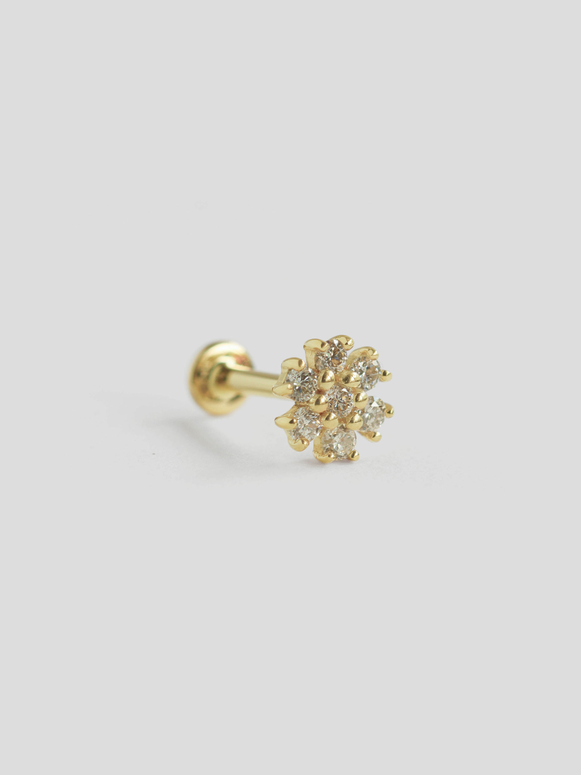 Esther Threaded Labret Earring - Diamonds in 14k Gold (Single ...
