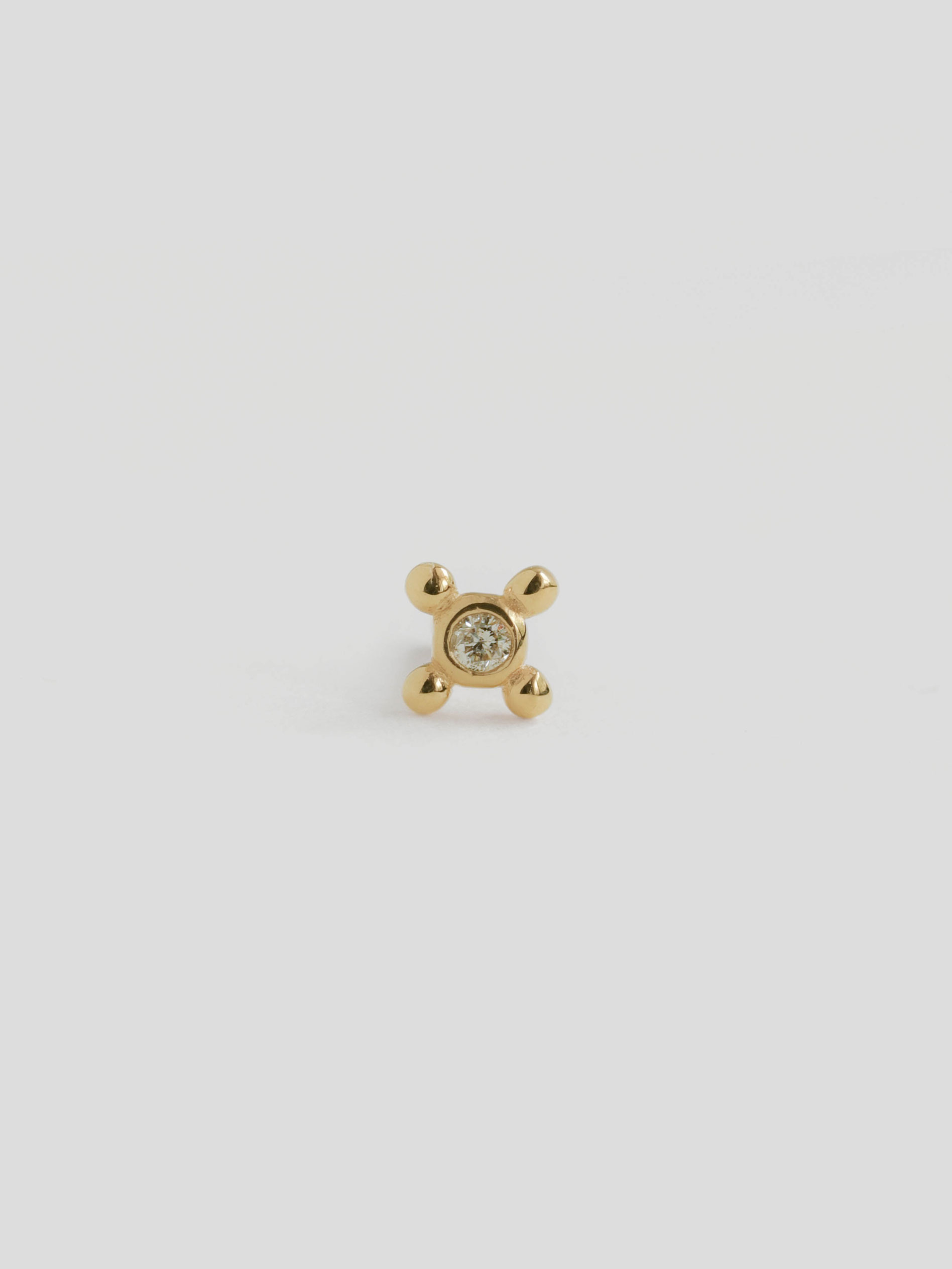 Primrose Threaded Labret Earring - Diamonds in 14k Gold (Single ...