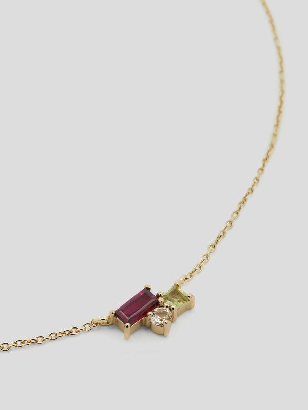 Rylee Necklace - Rhodolite in Champagne Gold