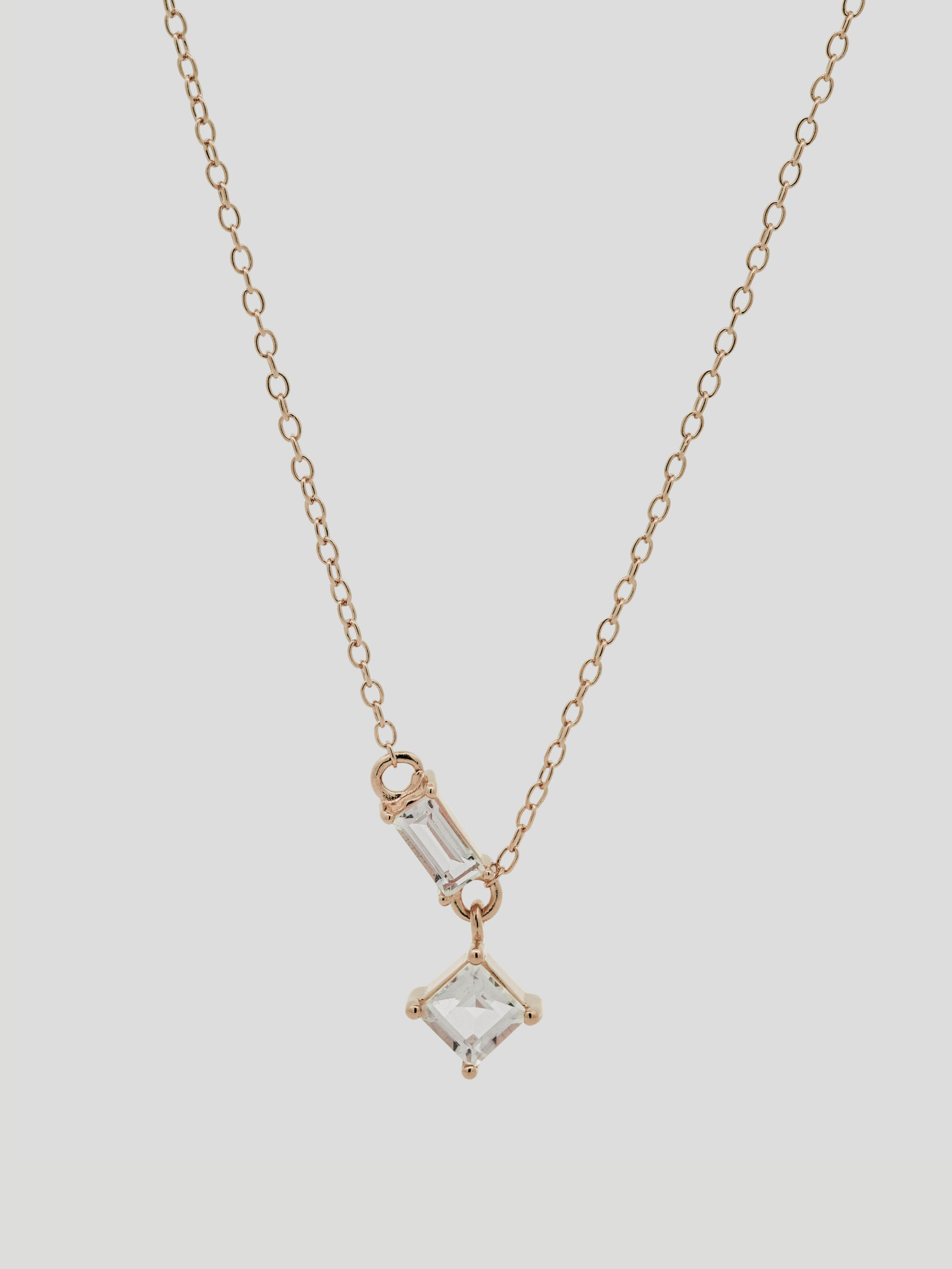 Rylee Necklace - London Blue Topaz in Rose Gold