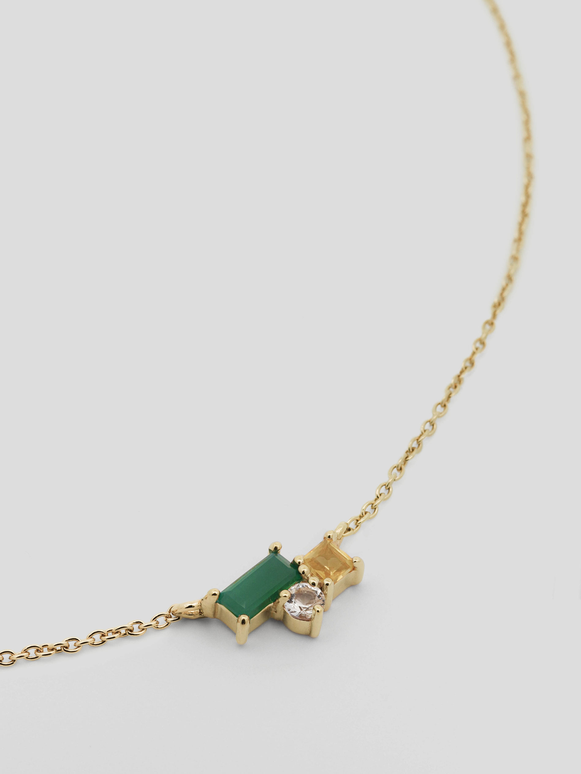 Rylee Necklace - Green Onyx in Champagne Gold | Curious Creatures