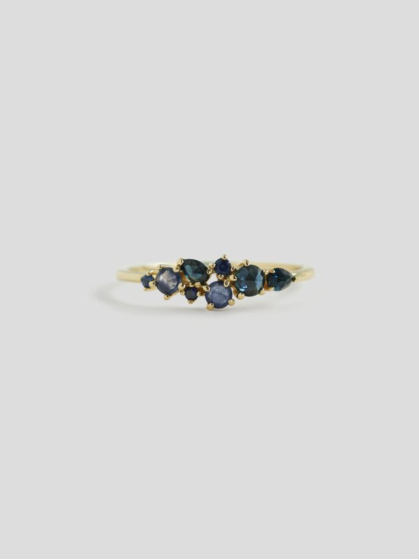 Bouquet Ring - Blue Sapphires in 14k Gold