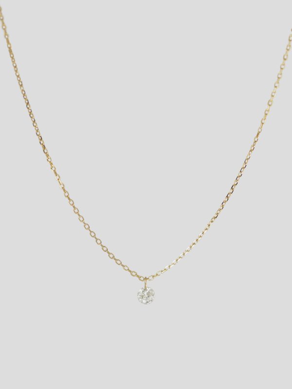 Float Necklace - Diamond in 14k Gold 