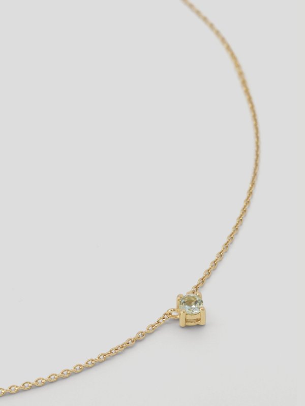 Dew Necklace - Sky Blue Topaz in Champagne Gold