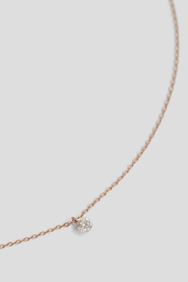 Gemme 14K Gold Necklace with White Topaz & Diamond