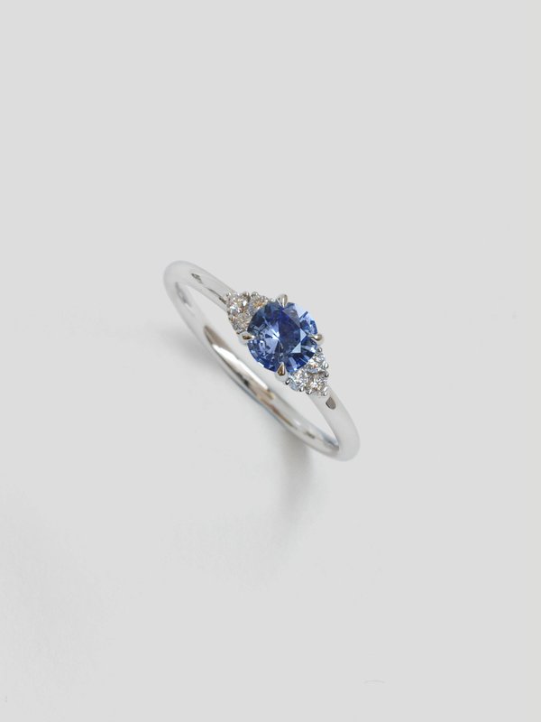 One-of-a-kind Companion Ring - Blue Sapphire in 18k White Gold