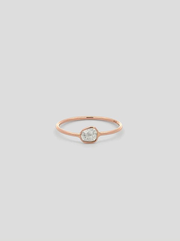 One-of-a-kind 18k Rose Gold Sliced Diamond Ring
