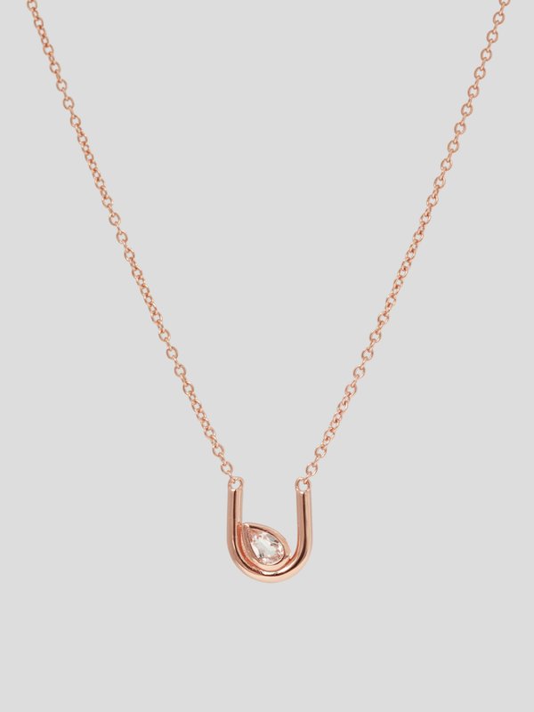 Surrey Necklace - White Topaz in Rose Gold