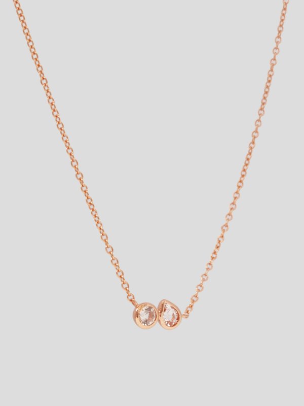 Sydney Necklace - White Topaz in Rose Gold
