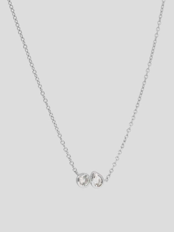 Sydney Necklace - White Topaz in Silver