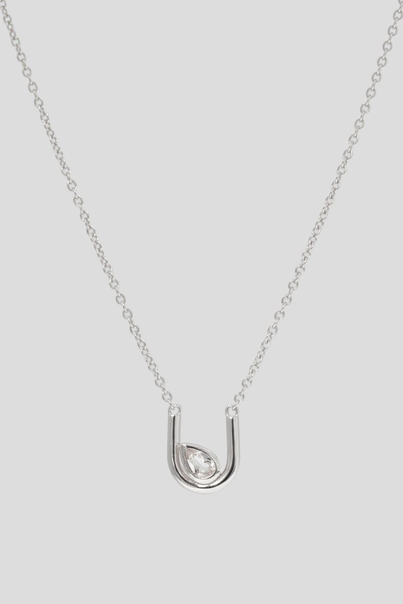 1945 Silver Necklace with White Topaz