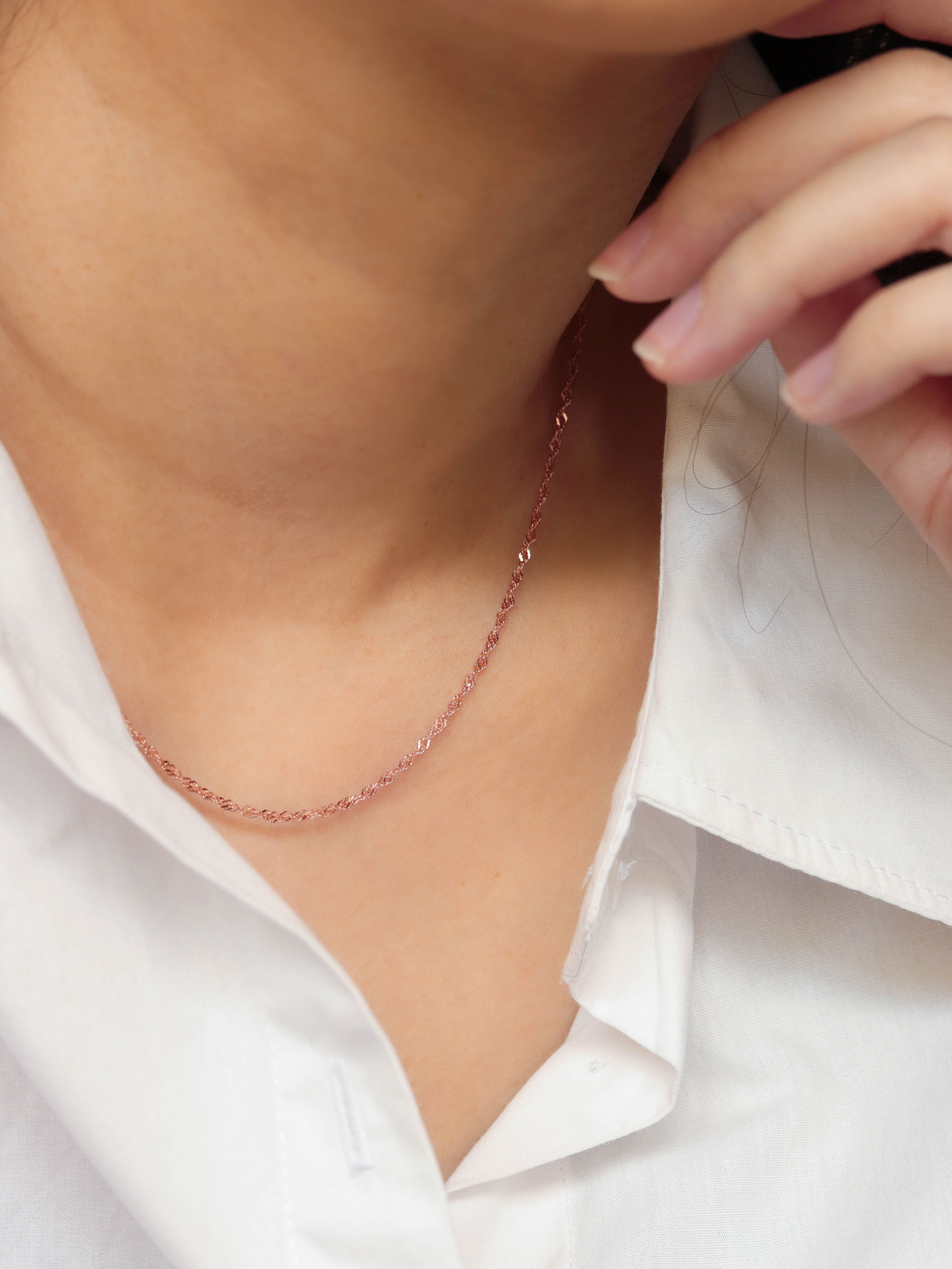 Giva Sterling Silver Rose Gold Spiral Necklace For Women - View #8