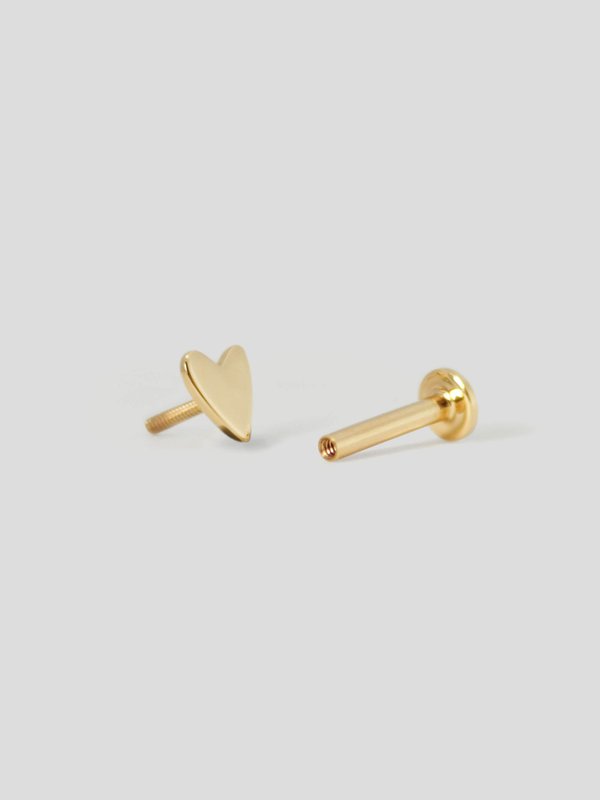 Love Threaded Labret Earring in 14k Gold (Single)