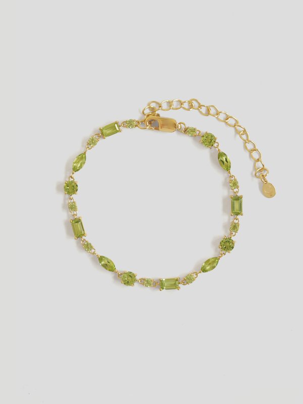 Strange x Curious - Clarity Bracelet - Peridot in Champagne Gold