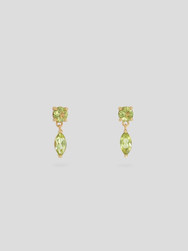 Strange x Curious - Adore Earrings - Peridot in Champagne Gold