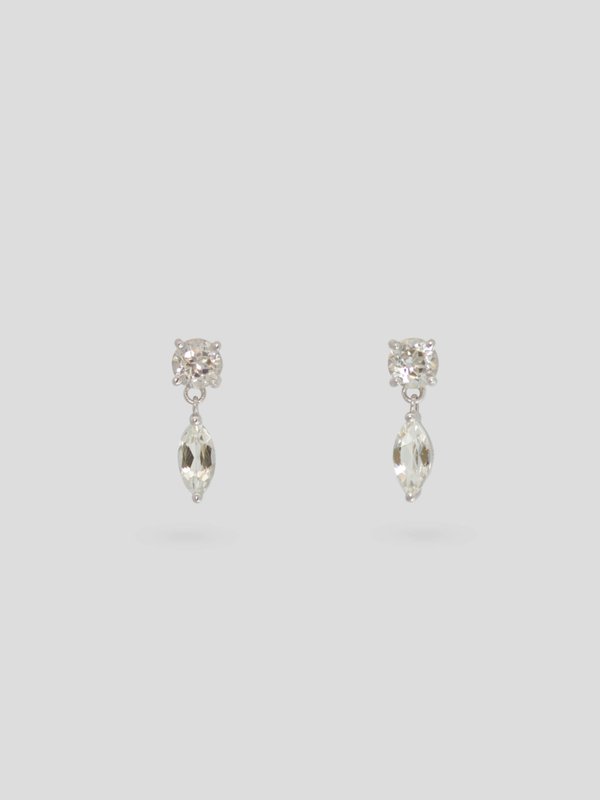 Strange x Curious - Adore Earrings - White Topaz in Silver