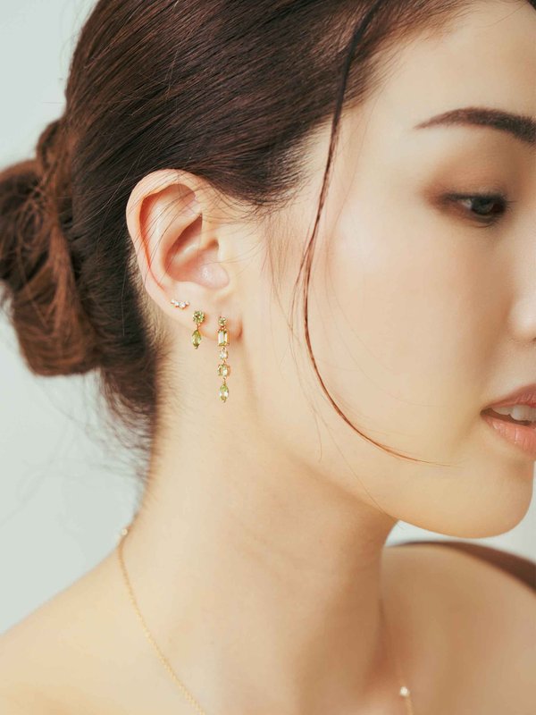 Strange x Curious - Adore Earrings - Peridot in Champagne Gold