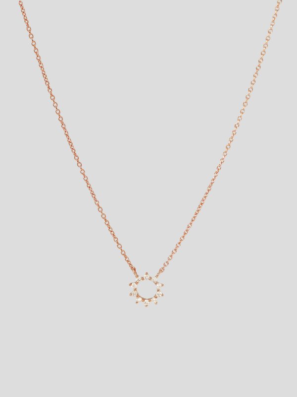 Sunray Necklace - Diamonds in 14K Rose Gold
