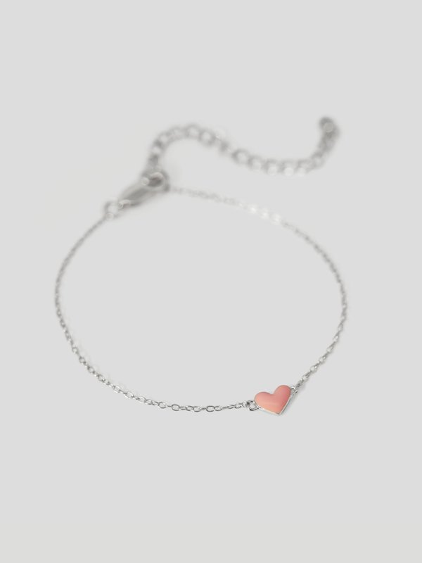 Enamour Bracelet - Peach Enamel in Silver