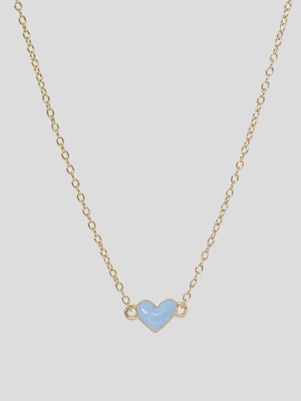 Enamour Necklace - Sky Blue Enamel in Champagne Gold