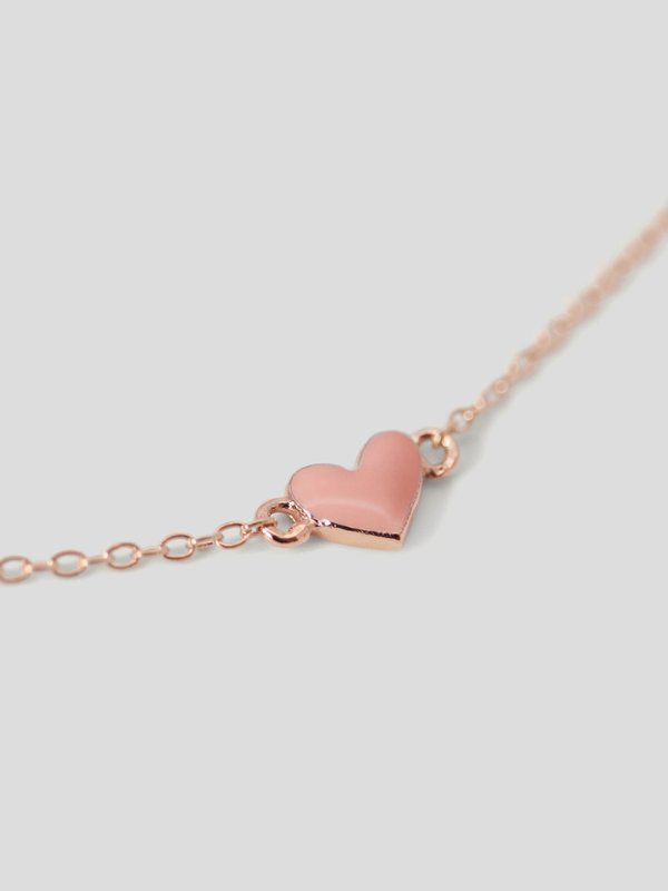 Enamour Necklace - Peach Enamel in Rose Gold