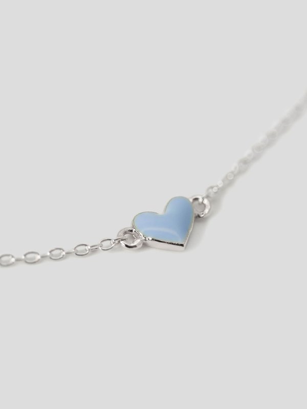 Enamour Necklace - Sky Blue Enamel in Silver