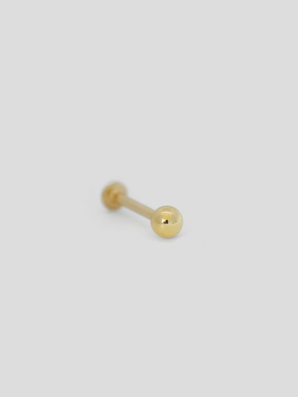 Ball Threaded Labret Earring in 14k Gold (Single)