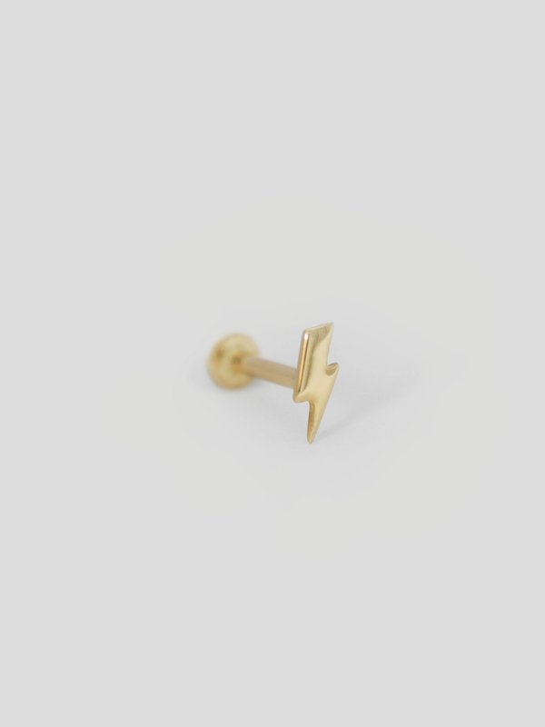 Bolt Threaded Labret Earring in 14k Gold (Single)