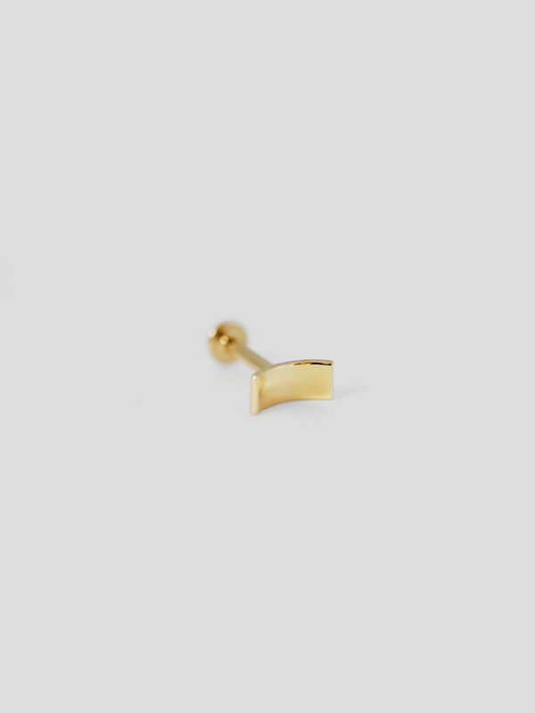 Sliver Threaded Labret Earring in 14k Gold (Single)