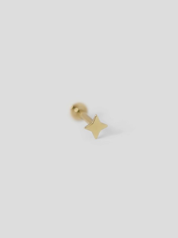 Sparkle Threaded Labret Earring in 14k Gold (Single)