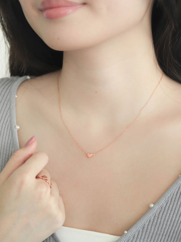 Enamour Necklace - Peach Enamel in Rose Gold