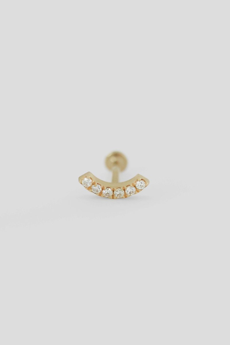 Sirius 14k Gold Threaded Labret Earring with Diamond